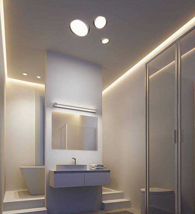 Подсветка в ванной — советы дизайнера по грамотному распределению источников света, 140 фото