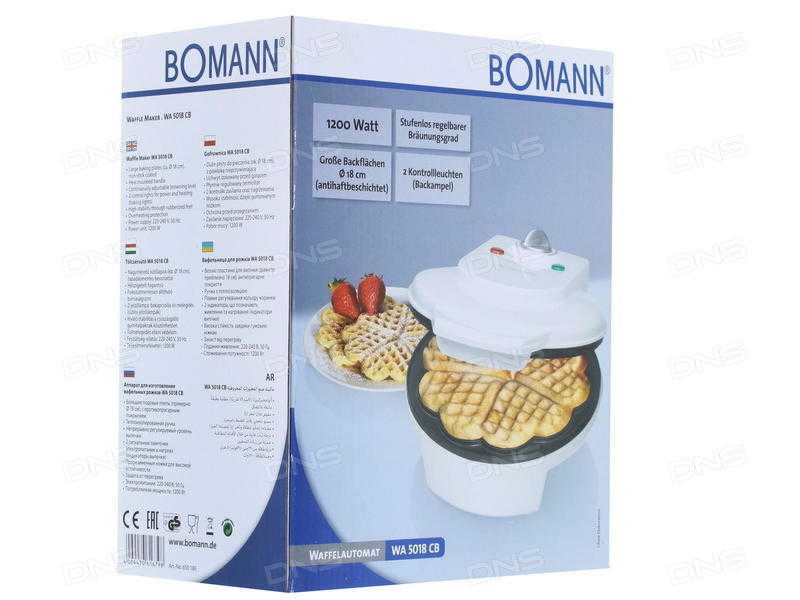 Вафельница bomann wa 5018 cb weis (белый) (650180) купить от 1690 руб в екатеринбурге, сравнить цены, отзывы, видео обзоры и характеристики - sku20142